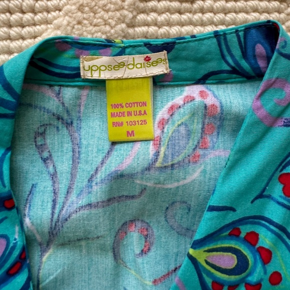 NWT🩷UPPSEE DAISEES SNEEKEE PEEKEE PATTERNED COTTON KIMONO ROBE SIZE MEDIUM - Picture 5 of 14